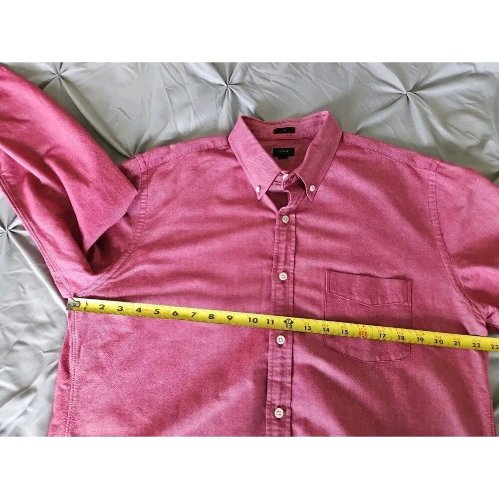 J.Crew Slim Oxford Shirt in Heathered Red Maroon | XL | 100% Cotton